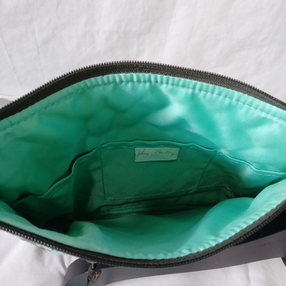 Vera Bradley Crossbody purse bag / Mint & Brown vine print - Picture 7 of 10